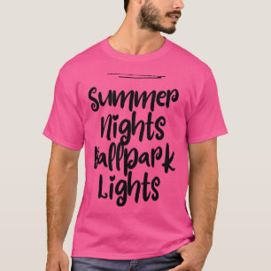 Womens Mum Funny Summer Nights Ballpark Lights1512 T-Shirt