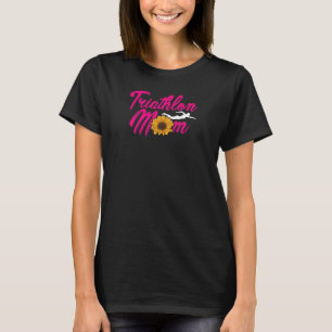 Womens Mum Graphic Run Bike Swim Triathlon Triathl T-Shirt