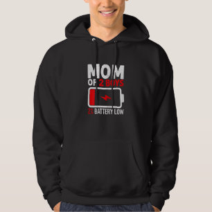 Womens Mum Of 2 Boys From Son Mothers Day Birth Hoodie