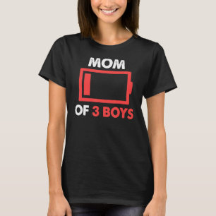Womens Mum Of 3 Boys From Son Mother's Day Birthda T-Shirt