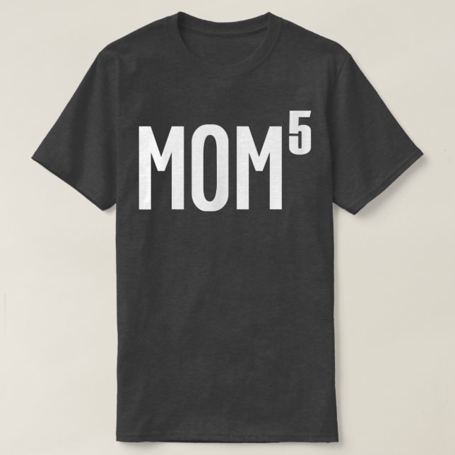 Womens Mum of 5 Kids   Cute Funny Mothers Day Gift T-Shirt (Design Front)
