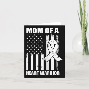 Womens Mum Of A Heart Warrior Red Heart Disease Aw Card