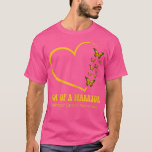 Womens Mum Of A Warrior Childhood Cancer Awareness T-Shirt