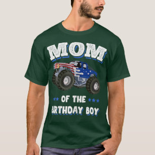 Womens Mum Of The Birthday Boy Fathers Monster Tru T-Shirt