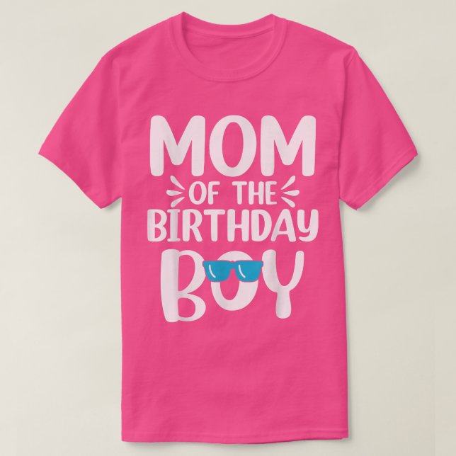Womens Mum of The Birthday Boy Funny Mama Mothers  T-Shirt (Design Front)