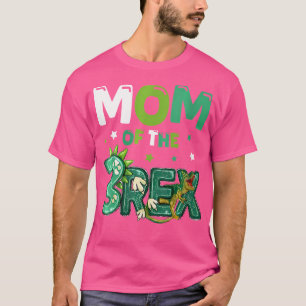 Womens Mum Of The Three Rex Birthday Dinosaur Fami T-Shirt