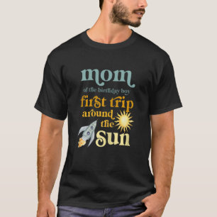 Womens Mum Outer Space 1st Birthday First Trip Aro T-Shirt