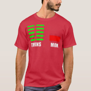 Womens Mum Twins Pregnancy Gender Announcement Mat T-Shirt