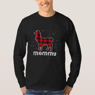 Womens Mummy Llama Plaid Pajama Matching Family Gr T-Shirt