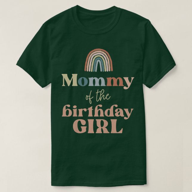 Womens Mummy of the Birthday Girl Boho Rainbow Par T-Shirt (Design Front)