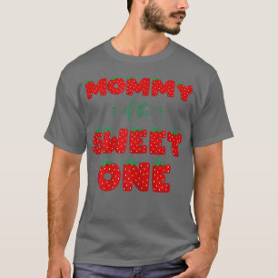 Womens Mummy of The Sweet One Strawberry Birthday T-Shirt