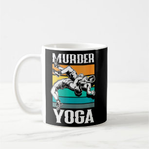 Womens Murder Yoga Funny Retro Vintage Wrestler Wr Coffee Mug