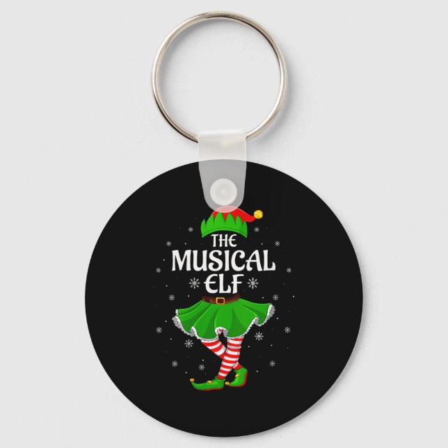 Womens Musical Elf Christmas Family Girls Women El Key Ring (Front)