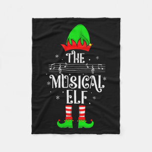 Womens Musical Elf Xmas Christmas Matching Family  Fleece Blanket