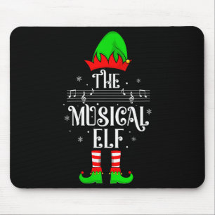 Womens Musical Elf Xmas Christmas Matching Family  Mouse Pad