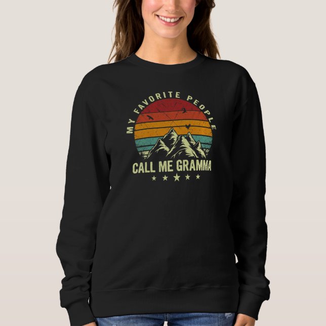 Womens My Favorite People Call Me Gramma Cool Moth Sweatshirt (Front)