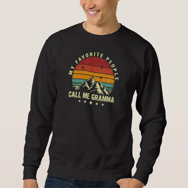 Womens My Favorite People Call Me Gramma Cool Moth Sweatshirt (Front)