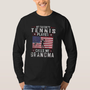 Womens My Favorite Tennis Player Calls Me Grandma T-Shirt