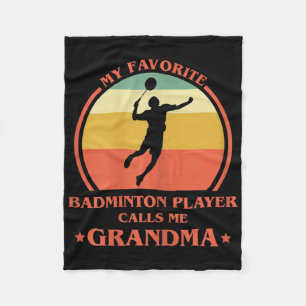 Womens My Favourite Badminton Player Calls Me Gran Fleece Blanket