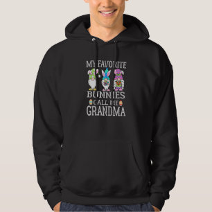Womens My Favourite Bunnies Call Me Grandma Funny Hoodie