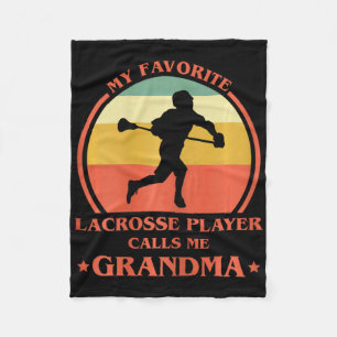 Womens My Favourite Lacrosse Player Calls Me Grand Fleece Blanket