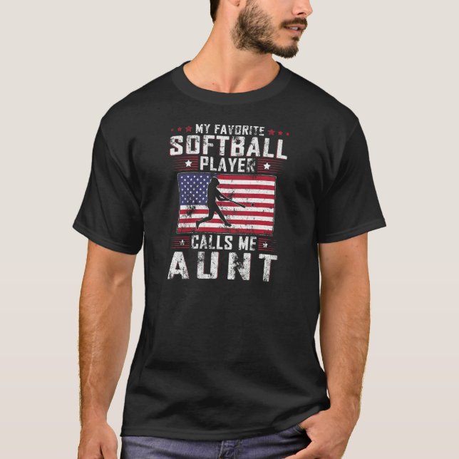 Womens My Favourite Softball Player Calls Me Aunt  T-Shirt (Front)