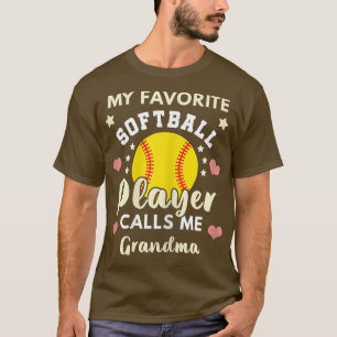 Womens My Favourite Softball Player Calls Me Grand T-Shirt