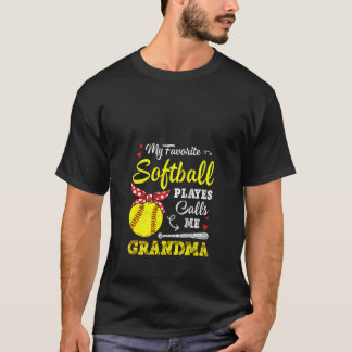 Womens My Favourite Softball Player Calls Me Grand T-Shirt