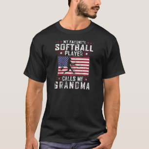 Womens My Favourite Softball Player Calls Me Grand T-Shirt