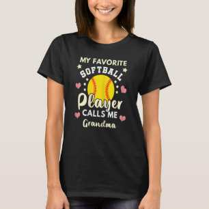 Womens My Favourite Softball Player Calls Me Grand T-Shirt