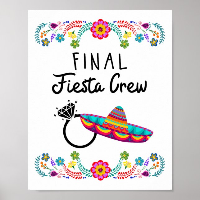 Womens My Final Fiesta Bride Bachelorette Party Pi Poster (Front)
