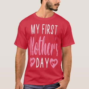 Womens My First Mothers Day Pregnancy Announcement T-Shirt
