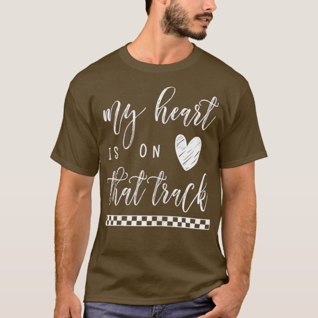 Womens My Heart Is On That Track  Motocross BMX T-Shirt (Front)