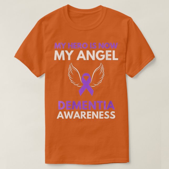 Womens My Hero is Now My Angel Dementia Awareness  T-Shirt (Design Front)
