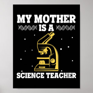 Womens My Mother Is Science Teacher Proud Stem Mom Poster