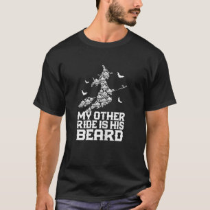 Womens My Other Ride Is His Beard Halloween Spooky T-Shirt