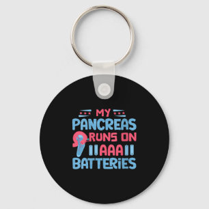 Womens My Pancreas Runs On Aaa Batteries V-neck  Key Ring