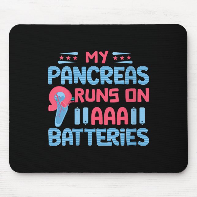 Womens My Pancreas Runs On Aaa Batteries V-neck  Mouse Pad (Front)