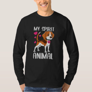 Womens My Spirit Animal Beagle Dog I Love Mum Neck T-Shirt