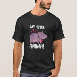 Womens My Spirit Animal Hippo I Love Mum Necklace  T-Shirt