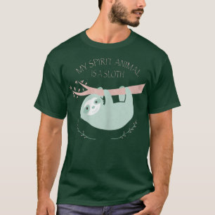 Womens My Spirit Animal Is A Sloth Cute Pastel Col T-Shirt