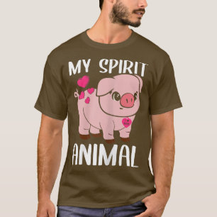 Womens My Spirit Animal Pig I Love Mum Necklace He T-Shirt