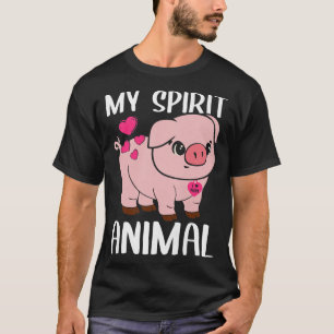 Womens My Spirit Animal Pig I Love Mum Necklace He T-Shirt