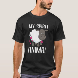 Womens My Spirit Animal Sheep I Love Mum Necklace T-Shirt