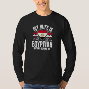 Womens My Wife Is Egyptian Pride Flag Heritage Roo T-Shirt