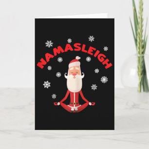 Womens Namasleigh Yoga Christmas Santa Shirt Yoga Card