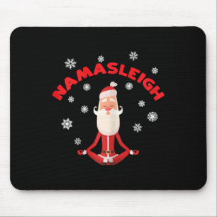 Womens Namasleigh Yoga Christmas Santa Shirt Yoga Mouse Pad