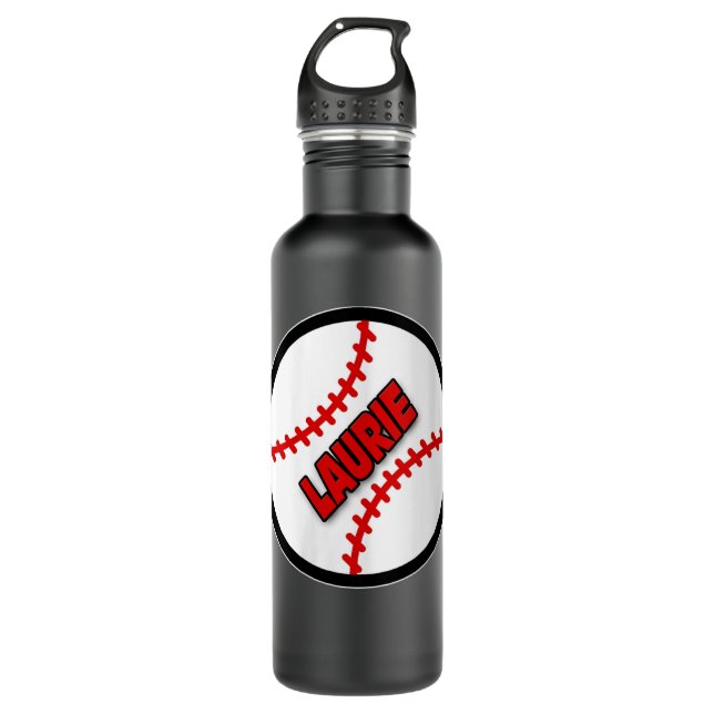 Womens Name On Baseball BASEBALL LAURIE V-Neck  710 Ml Water Bottle (Front)