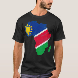 Womens Namibia Flag Africa Continent Silhouette Gi T-Shirt