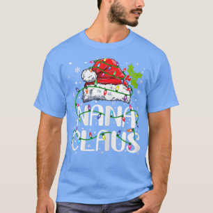 Womens Nana Claus  Christmas Lights Pajama Family  T-Shirt